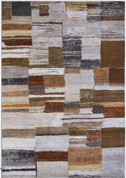 Covor Modern Kolibri 11585-BG92, Mărime 80 x 150 cm, Gri, Maro, Inaltime Fir 9 mm, Antialergic, Polipropilena, Living, Dormitor, Hol 80 x 150