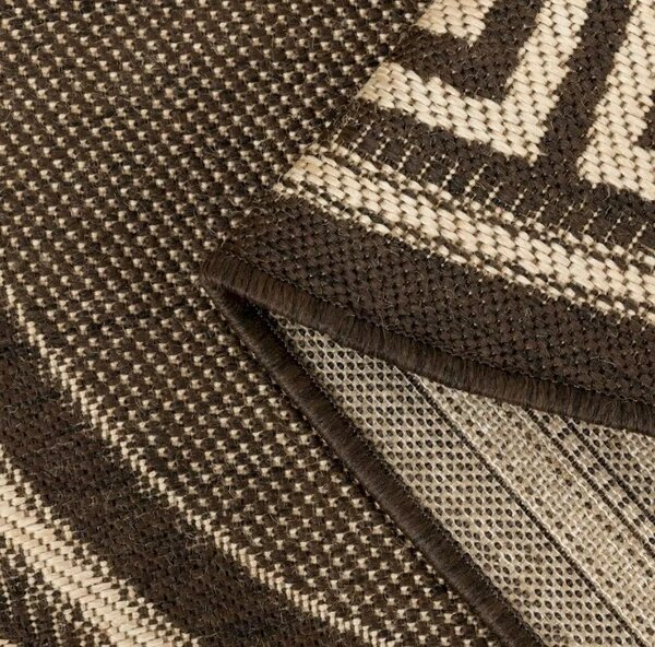 Covor Oval Bucatarie Tip Iuta, Natura 900-91, Marime 50 x 80 cm, Crem, Maro, Antialergic, Polipropilena, Living, Terasa, Sufragerie, Birou 50 x 80