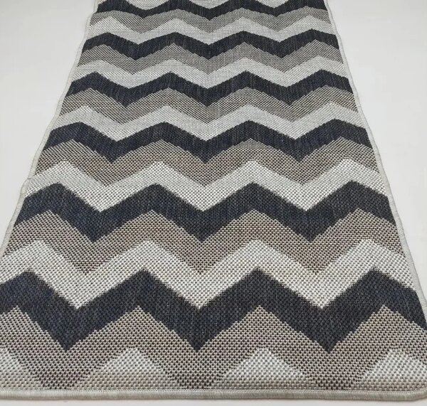Covor Flex 19641-08, Marime 75 x 150 cm, Gri, Inaltime Fir Tesatură plată, Antialergic, Polipropilena, Bucatarie 75 x 150