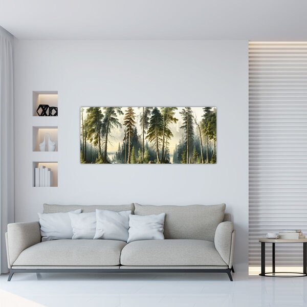 Tablou - Peisaj de epocă de păduri (120x50 cm)