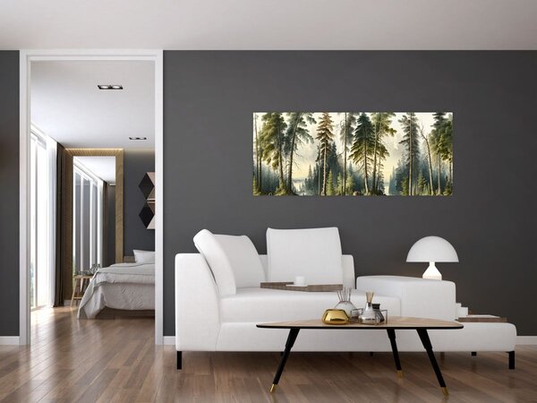 Tablou - Peisaj de epocă de păduri (120x50 cm)