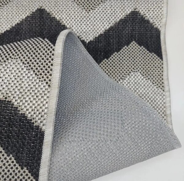 Covor Flex 19641-08, Marime 75 x 150 cm, Gri, Inaltime Fir Tesatură plată, Antialergic, Polipropilena, Bucatarie 75 x 150