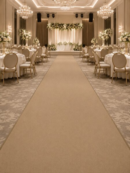 Mocheta Evenimente Belgia PLAT BEIGE, Latime 2m, Grosime 1mm, BEJ, Marime 100 x 300 cm, Antialergic, Polipropilena, Prezentari, Intalniri oficiale