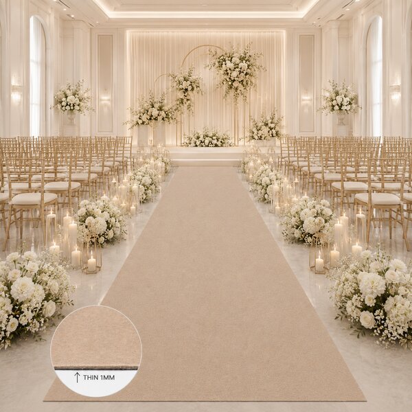 Mocheta Evenimente Belgia PLAT BEIGE, Latime 2m, Grosime 1mm, BEJ, Marime 100 x 300 cm, Antialergic, Polipropilena, Prezentari, Intalniri oficiale