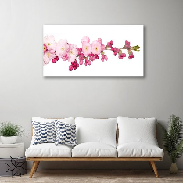 Tablou pe sticla Flower Branch Floral roz