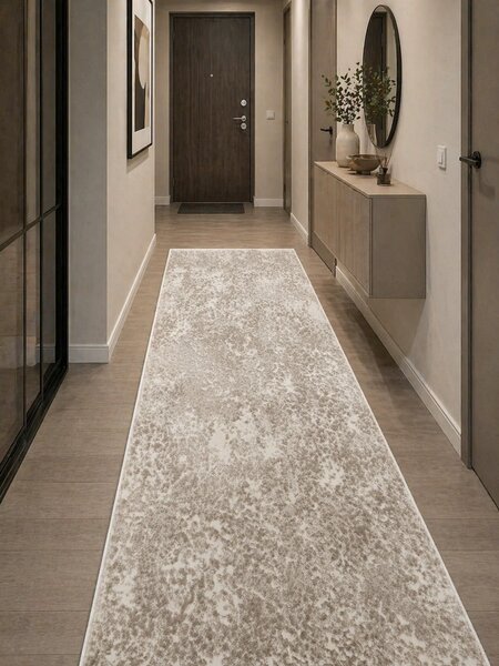 Traversa ITEA 42003-102, Inaltime Fir 10 mm, Latime 0.58m, Marime 115 x 200 cm, Ivory, Crem si Maro, Festonata / Surfilata / Tivita, Antialergica