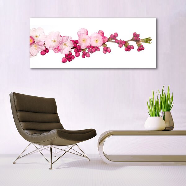 Tablou pe sticla Flower Branch Floral roz