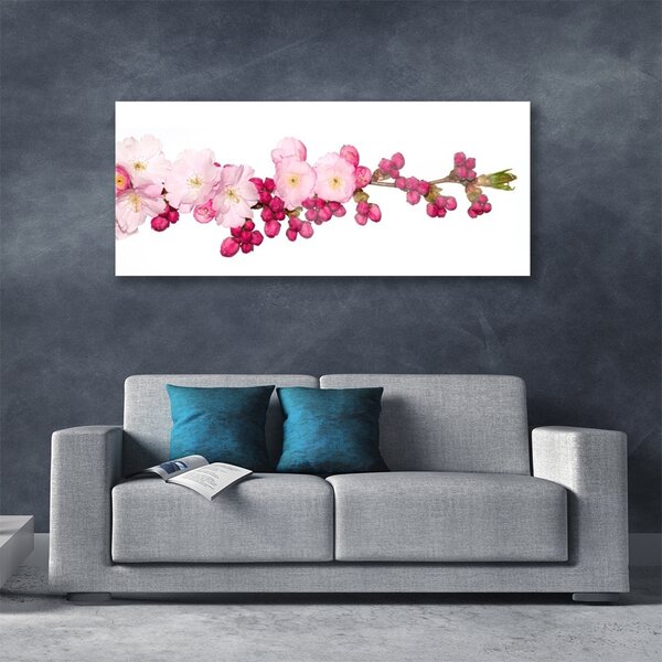 Tablou pe sticla Flower Branch Floral roz
