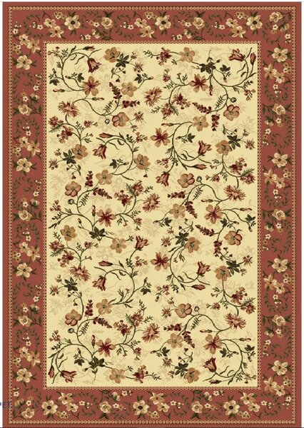 Covor Lotos 15075-150, Marime 120 x 200 cm, Bej-Caramiziu, Inaltime Fir 8 mm, Antialergic, Polipropilena, Living, Dormitor, Sufragerie, Birou 120 x