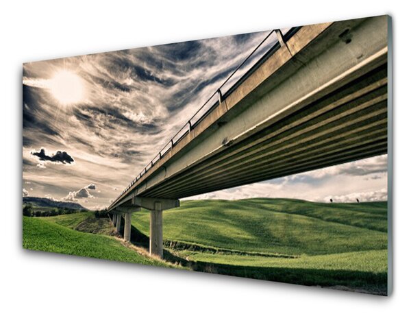 Panou sticla bucatarie Autostradă Podul Valley Arhitectura Verde Sepia Albastru
