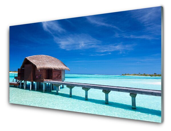 Panou sticla bucatarie South Sea Beach House Arhitectura Albastru Maro