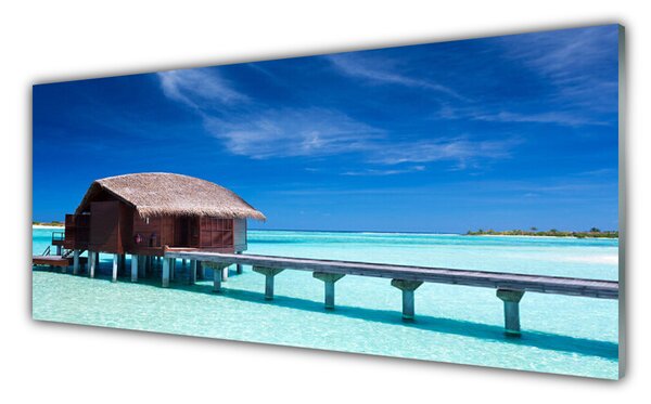 Panou sticla bucatarie South Sea Beach House Arhitectura Albastru Maro