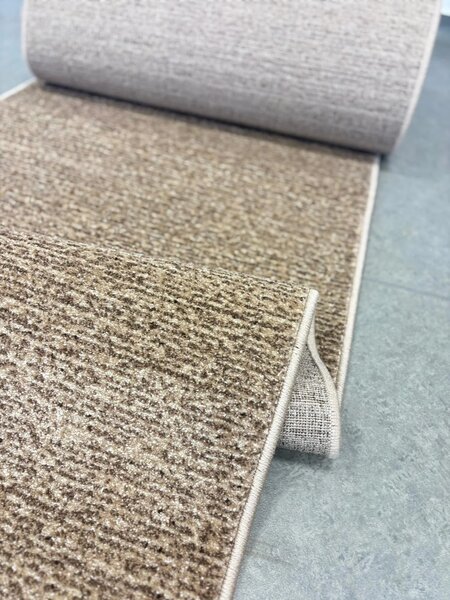 Traversa Daffi 13099-120, Inaltime Fir 6 mm, Latime 120 m, Marime 120 x 200 cm, Bej, Maro, Festonata Surfilata Tivita, Antialergica