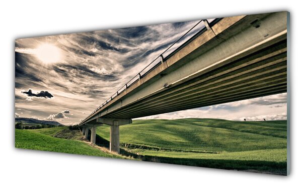 Panou sticla bucatarie Autostradă Podul Valley Arhitectura Verde Sepia Albastru