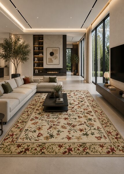 Covor Lotos 15075-100, Marime 120 x 200 cm, Bej, Inaltime Fir 8 mm, Antialergic, Polipropilena, Living, Dormitor, Sufragerie, Birou 120 x 200