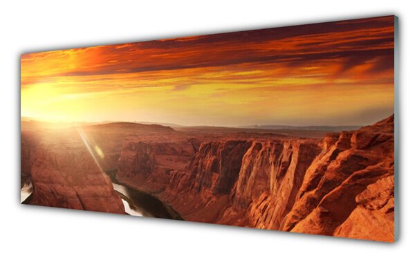 Tablou pe sticla Grand Canyon Peisaj Brun Aur Roșu
