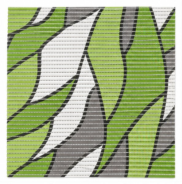 Covoras Antiderapant pentru Baie si Piscina Green Waves V24041B, 65 80 cm, Absorbant, tip Burete, PVC, Verde Alb Green Waves
