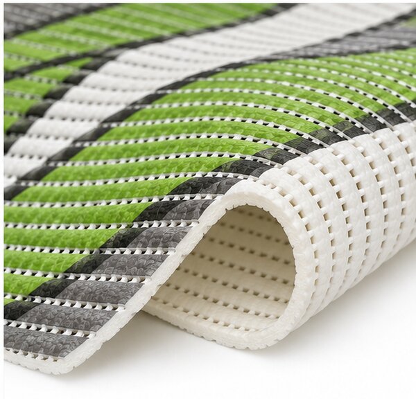 Covoras Antiderapant pentru Baie si Piscina Green Waves V24041B, 65 80 cm, Absorbant, tip Burete, PVC, Verde Alb Green Waves