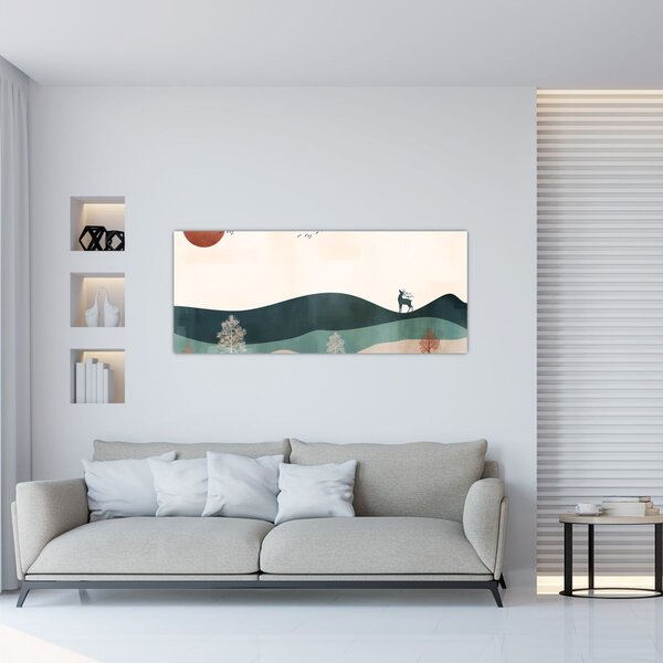 Tablou - Peisaj ilustrat (120x50 cm)