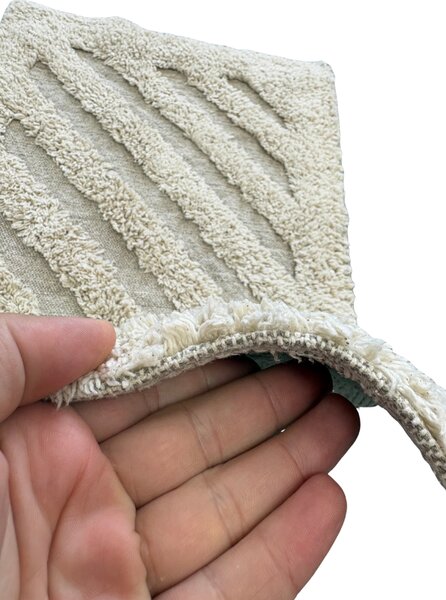 Covoraș de Baie Antiderapant Softa Stripe, 45 75 cm, Bumbac, Dungi în Relief, Ivory 45 x 75