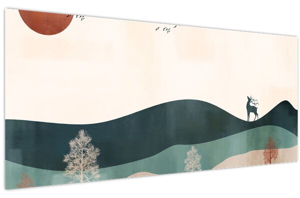 Tablou - Peisaj ilustrat (120x50 cm)