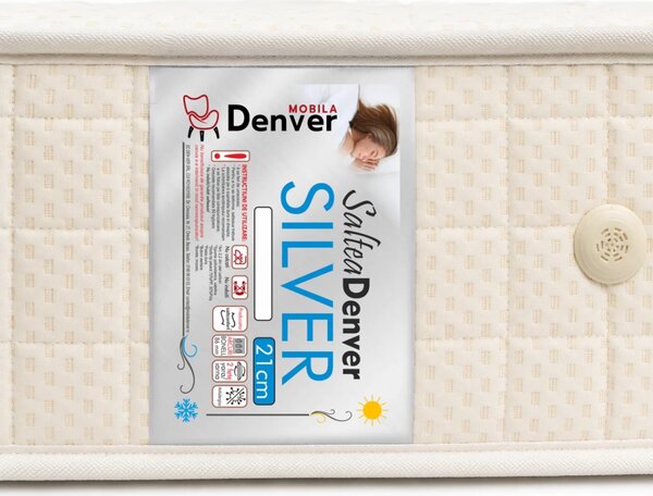 RESIGILAT - Saltea ortopedica DENVER Silver, 180x200x21 cm, 2 fete vara-iarna