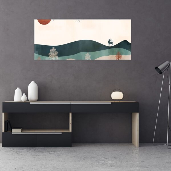 Tablou - Peisaj ilustrat (120x50 cm)