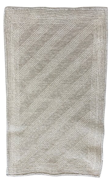 Covoraș de Baie Antiderapant Softa Stripe, 45 75 cm, Bumbac, Dungi în Relief, Ivory 45 x 75