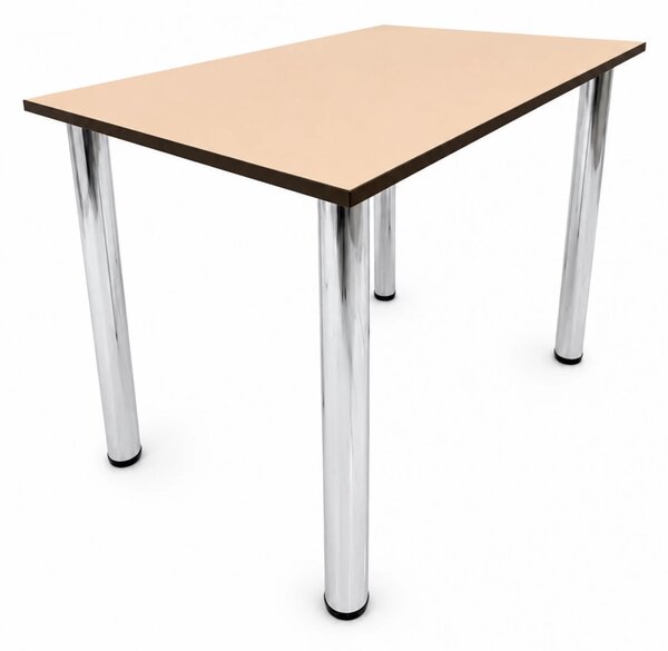 Masa de bucatarie DENVER, blat pal macchiato, cant abs maro, picioare crom, 90X64X73 cm