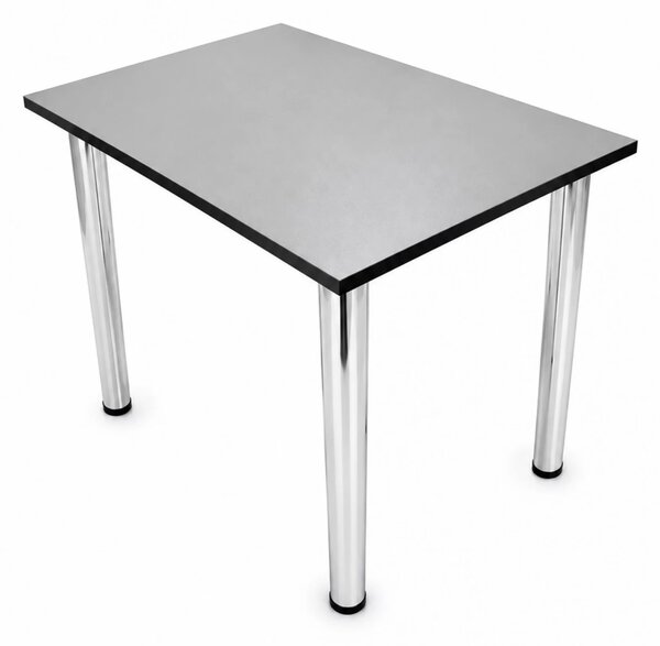Masa de bucatarie DENVER, blat pal gri ardezie, cant abs negru, picioare crom, 90X64X73 cm