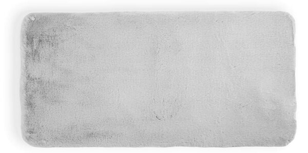 Covoraș Pufos Moonbeam, 60 90 cm, Imitație Blană de Iepure, Fir 10 mm, Poliester, Antiderapant, Gri Deschis 60 x 90