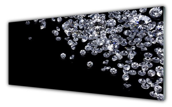 Panou sticla bucatarie Diamante Art Negru Gri Alb
