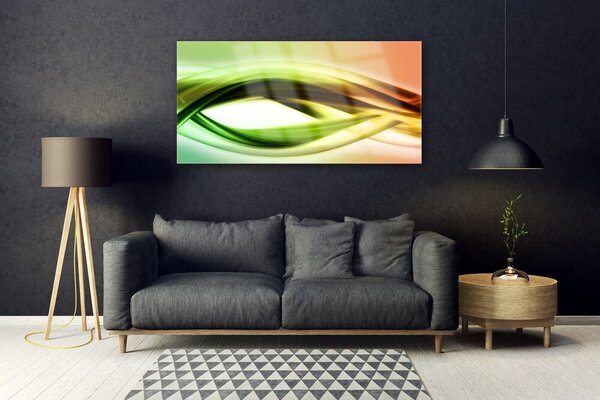 Tablou pe sticla Rezumat Arta Roz Verde Galben