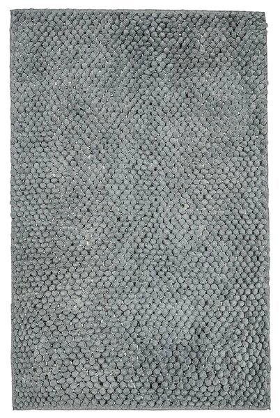 Covoraș de Baie Antiderapant Ananas, Gri Argintiu, Mărime 55 80 cm, Microfibră de Poliester, Grosime Totală 15 mm 55 x 80