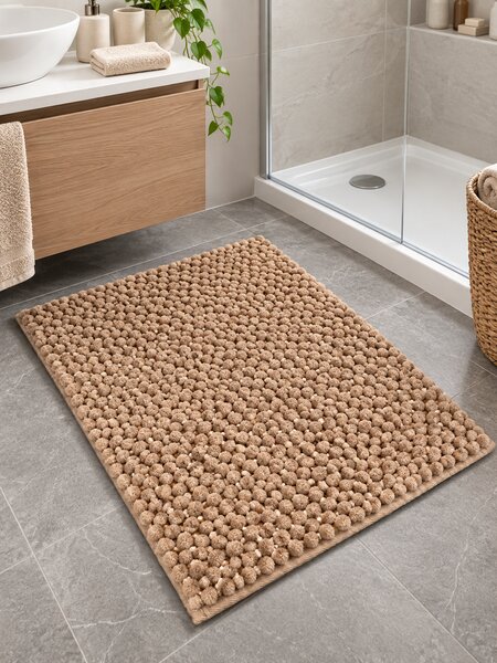 Covoraș de Baie Antiderapant Ananas, Crem, Mărime 55 80 cm, Microfibră de Poliester, Grosime Totală 15 mm 55 x 80
