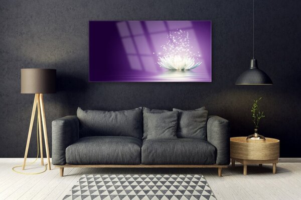 Tablou pe sticla Lotus Floral violet