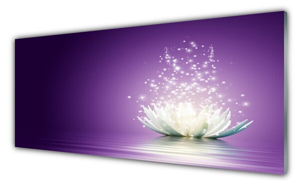 Tablou pe sticla Lotus Floral violet