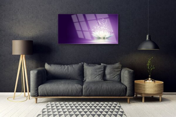 Tablou pe sticla Lotus Floral violet