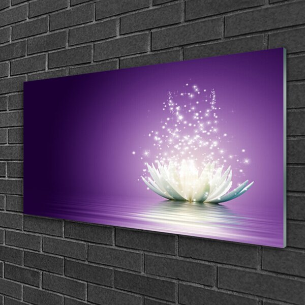 Tablou pe sticla Lotus Floral violet