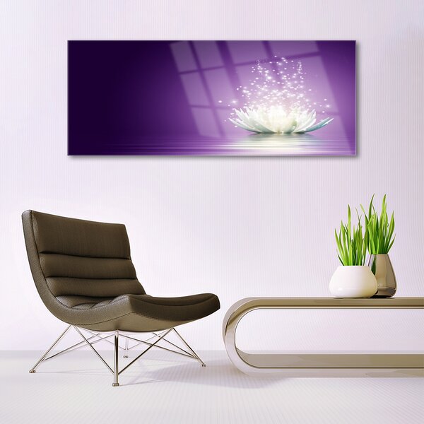 Tablou pe sticla Lotus Floral violet