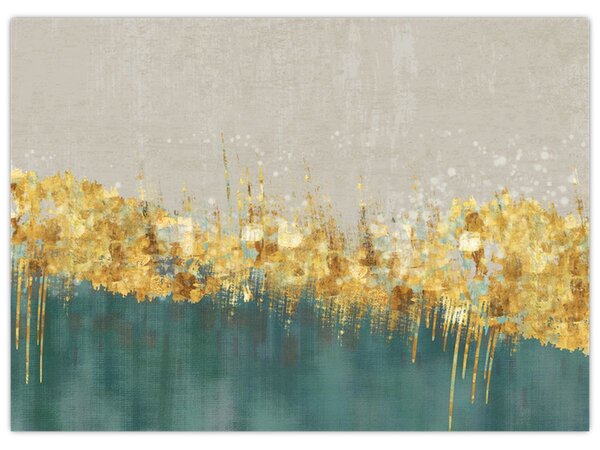 Tablou - Textura cu decor auriu (70x50 cm)