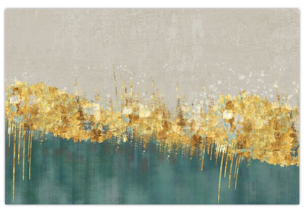 Tablou - Textura cu decor auriu (90x60 cm)