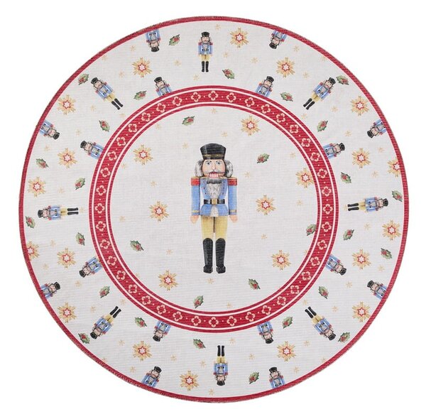 Covor roșu rotund ø 160 cm cu model de Crăciun Toy's Delight Nutcracker – Villeroy&Boch
