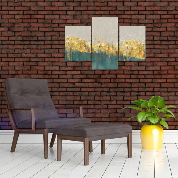 Tablou - Textura cu decor auriu (90x60 cm)
