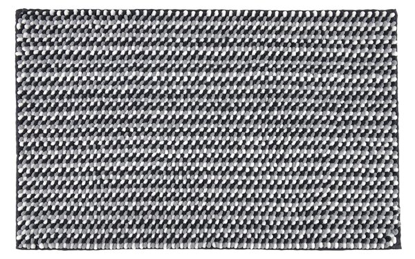 Covoraș de Baie Antiderapant Melody, Gri, Negru și Alb, Mărime 55 80 cm, Microfibră de Poliester, Grosime Totală 10 mm 55 x 80