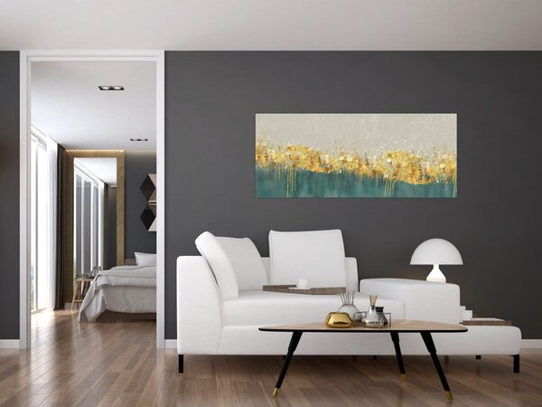 Tablou - Textura cu decor auriu (120x50 cm)