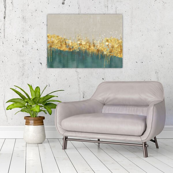 Tablou - Textura cu decor auriu (70x50 cm)