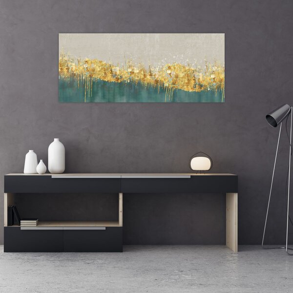 Tablou - Textura cu decor auriu (120x50 cm)