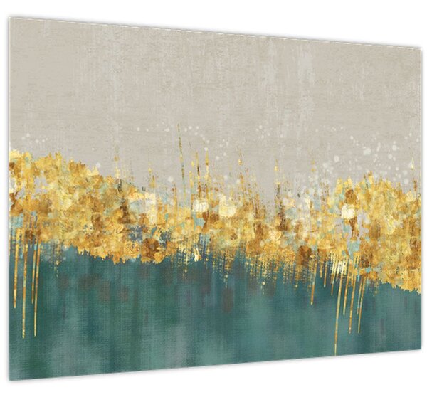 Tablou - Textura cu decor auriu (70x50 cm)