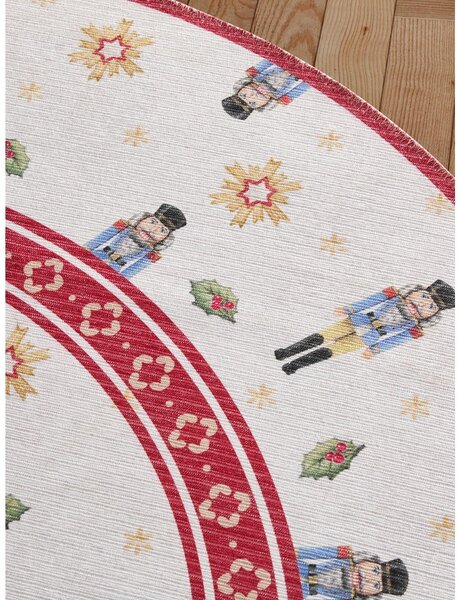 Covor roșu rotund ø 160 cm cu model de Crăciun Toy's Delight Nutcracker – Villeroy&Boch